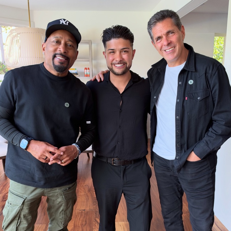 Tim Sanchez-Vega with Daymond John and Daniel Lubetzky